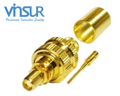 11521217 -- RF CONNECTOR - 50OHMS, SMA FEMALE, STRAIGHT, BULKHEAD REAR MOUNT, CRIMP TYPE, LMR-400 CABLE